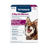 PetArmor 7-Way dewormer tablets in packaging for dogs, vet-quality protection.