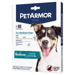 PetArmor flea and tick topical for medium dogs, applying to the back to start protection.