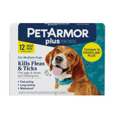 PetArmor Plus flea and tick treatment bottle for dogs provides easy protection.