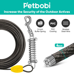 Petbobi 16in ground stake with orange handle for quick setup.