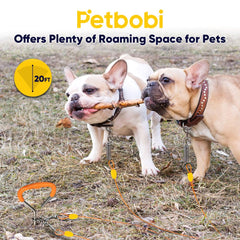 Petbobi 360-degree rotating clips prevent tangling during outdoor use.