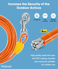 Petbobi 360-degree swivel clips prevent tangles as dogs move.