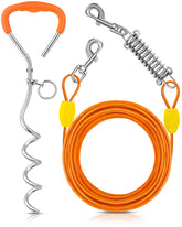 Petbobi dog tie-out cable 20ft for safe outdoor roaming.