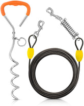 Petbobi dog tie-out cable 20ft offering ample roaming space with secure tether outdoors.
