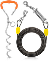 Petbobi 30ft tie-out cable in action, giving dogs safe roaming space outdoors.