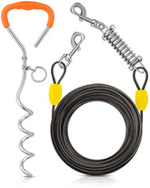 Petbobi dog tie-out cable 40ft enables safe, extended outdoor roaming.