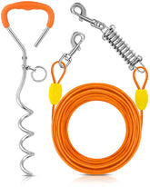 Petbobi 40ft dog tie-out cable with spring for safe outdoor roaming