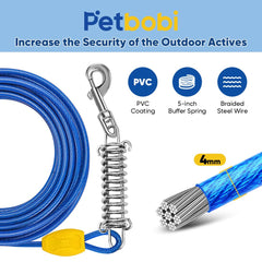 Petbobi ground stake 16in shows spiral design for quick, secure setup outdoors.