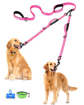 PetBonus double dog leash with 360° swivel to prevent tangling during walks.
