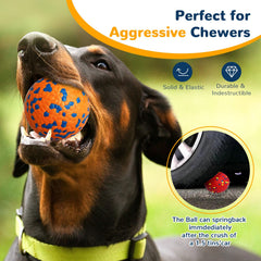 Petcare indestructible dog ball 3in texture detail showing massage design