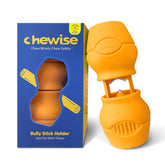 PetClan Chewise bully stick holder shown in full setup for secure insertion