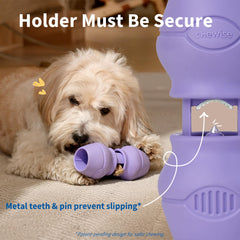 PetClan Chewise Bully Stick Holder secure-fit shows reliable placement for bully sticks.