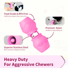 PetClan nylon body emphasizes heavy-duty, BPA-free construction.