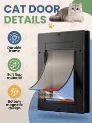 PETCOMING cat door flap opening 8.7 by 5.7 inches fits cats up to 20 lbs