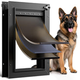 PETCOMING all-aluminum dog door with three flaps for heavy-duty use