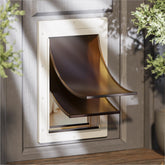 PETCOMING Never Rust dog door front view shows sturdy frame for interior and exterior doors.