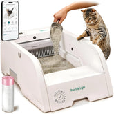 Petcove PurrTek Light front view shows a sleek self-cleaning system for multi-cat homes