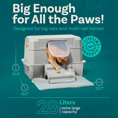 PetCove litter box with odor filter system demonstrates natural smell control for a fresher home.