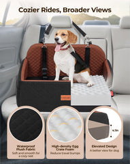 Petcozife dog car seat thick foam support cushions anxious riders.