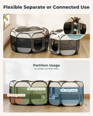 Petcozife roll-up door allows easy access between zones for pets
