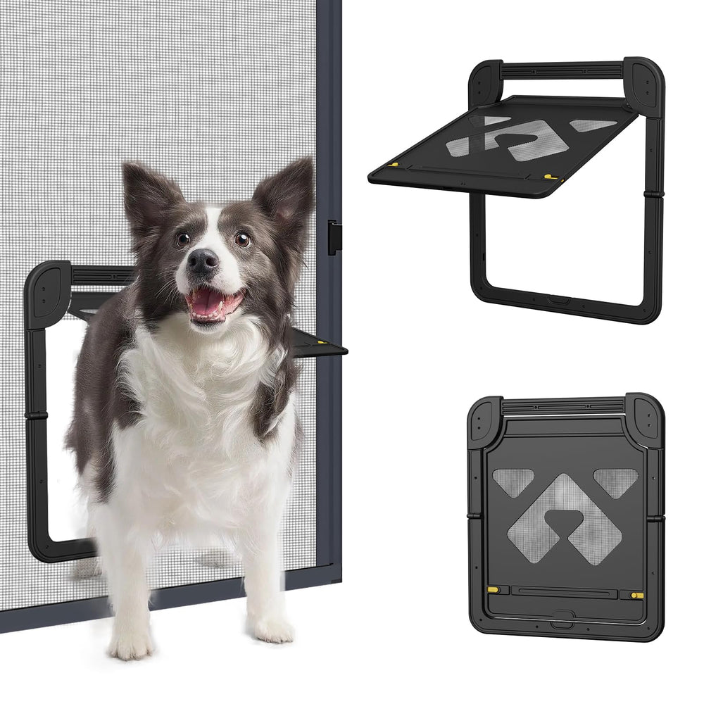 PETDIPOT dog door for screen door enables easy access for pets.