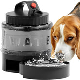 PETDOTT 54oz dog water bottle with built-in bowl for easy hydration on walks.