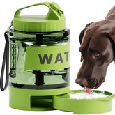 PETDOTT 77oz dog water dispenser with pull out bowl in use during a hike.
