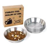 Petdream six-pack stainless steel bowls for versatile pet feeding.