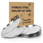 Petdream 6-pack stainless steel cat bowls with durable, rust-resistant design for daily feeding.