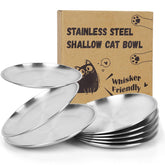 Petdream stainless-steel cat bowls with 6.7-inch diameter for durable indoor or outdoor feeding.