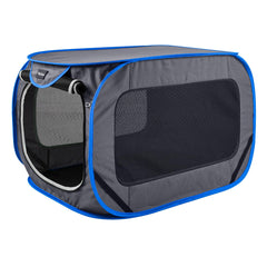 PetEase dog crate with ventilated mesh enhances airflow during outdoor trips.
