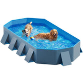 Peteast foldable dog pool with collapsible design, easy storage and versatile play