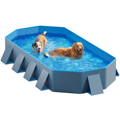 Peteast foldable dog pool with collapsible design, easy storage and versatile play