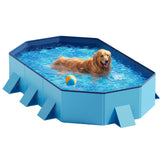 Peteast foldable dog pool top view shows spacious interior for large dogs and families