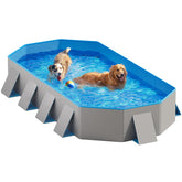 Peteast foldable dog pool with octagonal design offering roomy play space and durability.