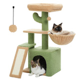 PETEPELA cactus cat tree assembled view shows sturdy indoor play space