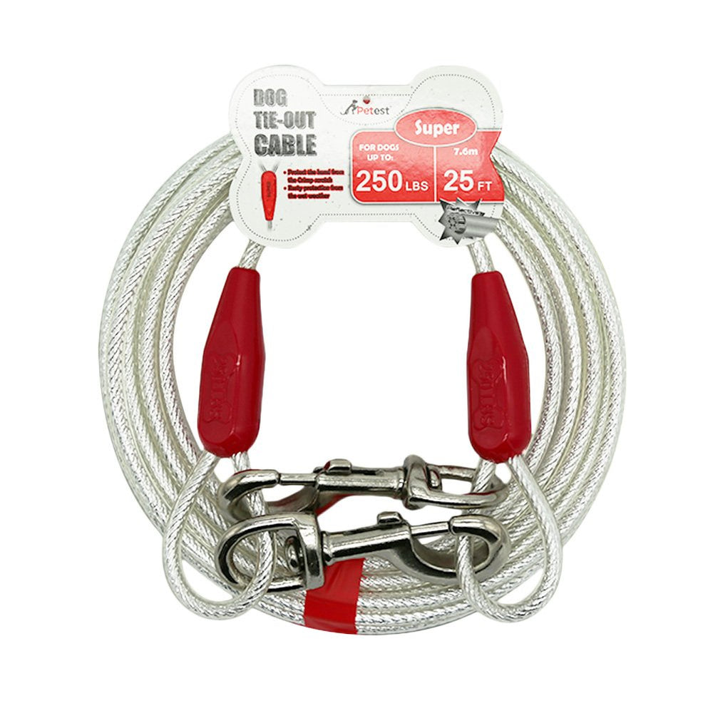 Petest 25ft reflective tie-out cable β durable steel design for safe outdoor containment.