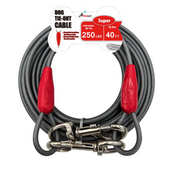 Petest 40ft tie-out cable with steel construction for strong support of large dogs.