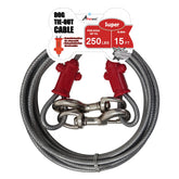 Petest Reflective Tie Out Cable 15ft provides visibility and security outdoors.