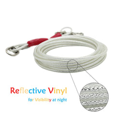 Petest steel cable with swivel clips for secure, rust-resistant connections.