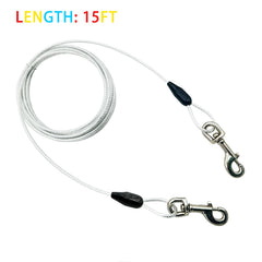 Petest steel cable with swivel clips for durable dog tether setup