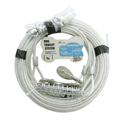Petest trolley 60ft cable showing durable outdoor tie-out for dogs up to 125 lb.