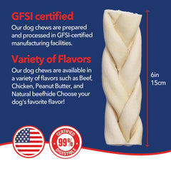 Pet Factory Beefhide Braided Stick Chews for extended play sessions