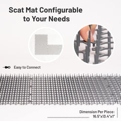 Petfolio scat mat close-up highlighting 1-inch spikes for deterrence.