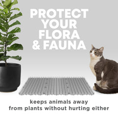 Petfolio scat mat close-up spikes illustrate 1-inch deterrent for cats.