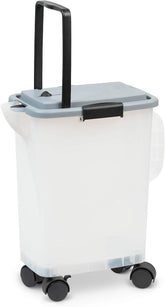 PetFusion BetterBin side view shows compact storage for closets.