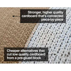 PetFusion Jumbo Cat Scratcher Lounge side view illustrating two-tier play and perch.