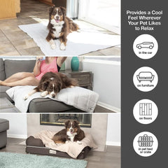 PetFusion Premium cooling blanket on pet bed offers a calming, breathable surface for comfort.