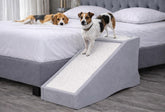 Pet Gear Stramp stair-ramp assembly demonstrates quick, tool-free setup.