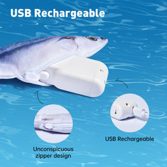 Petgravity saury flopping fish toy front view sparks curiosity